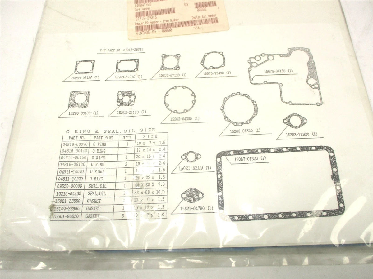 Lower Gasket Kit for Kubota V1100 V1200 (07916-29315)