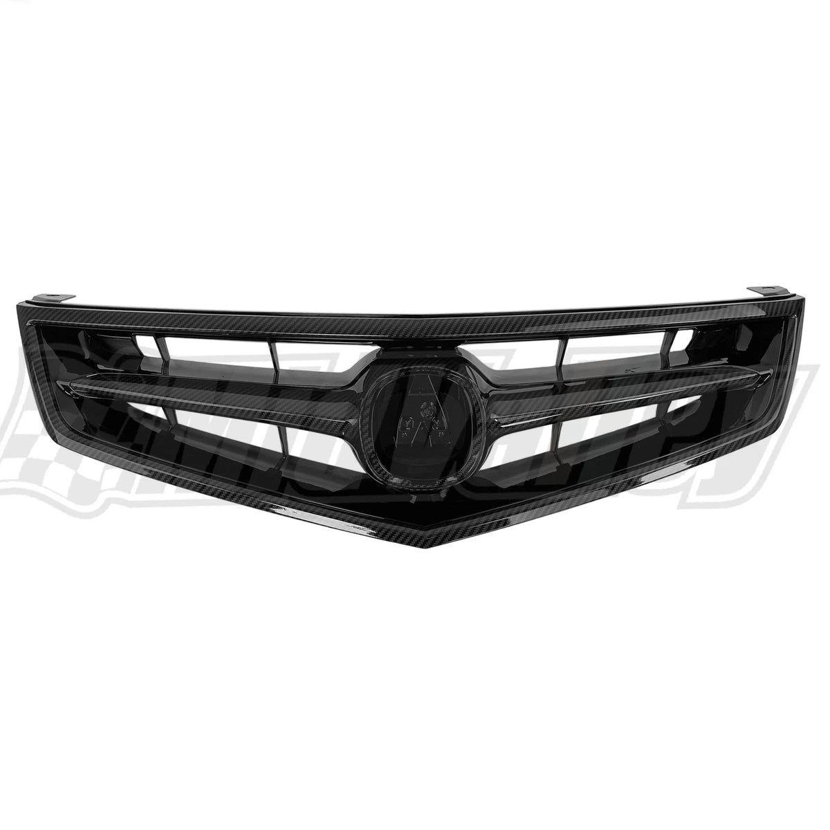Front Bumper Grille for Acura TSX (2006–2008) - Carbon Fiber Style Molding