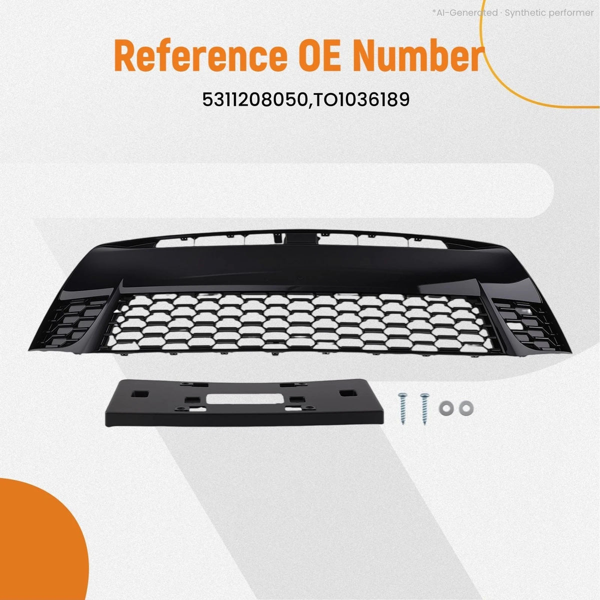 Front Lower Grill Assembly for Toyota Sienna (2018–2020) TO1036189 Black