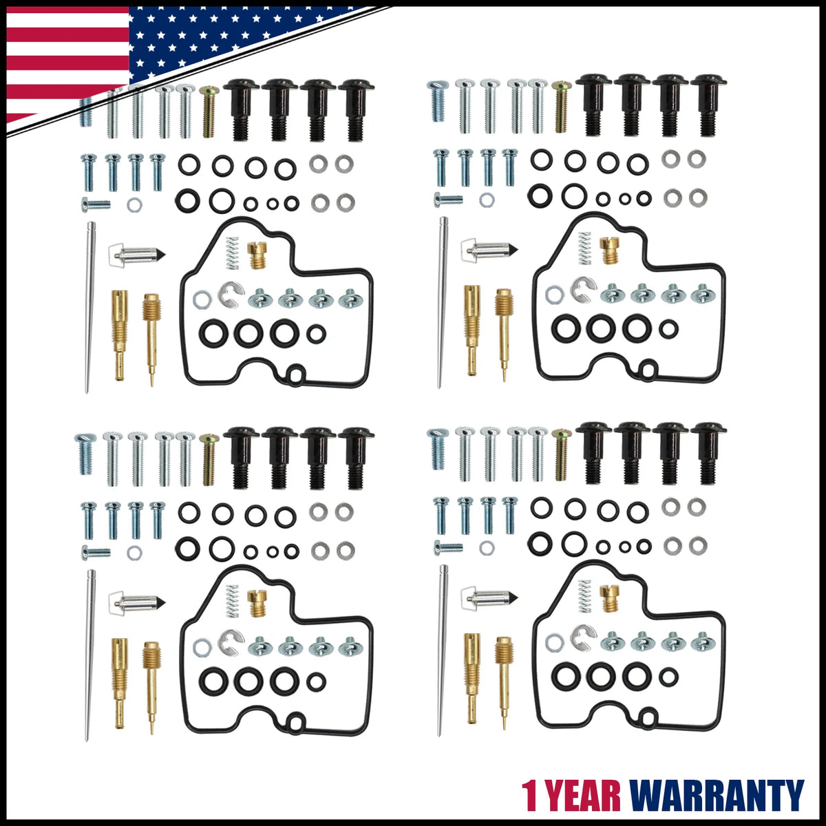 4X Carburetor Rebuild Repair Kit for Yamaha YZF R6 600 (1999–2002)