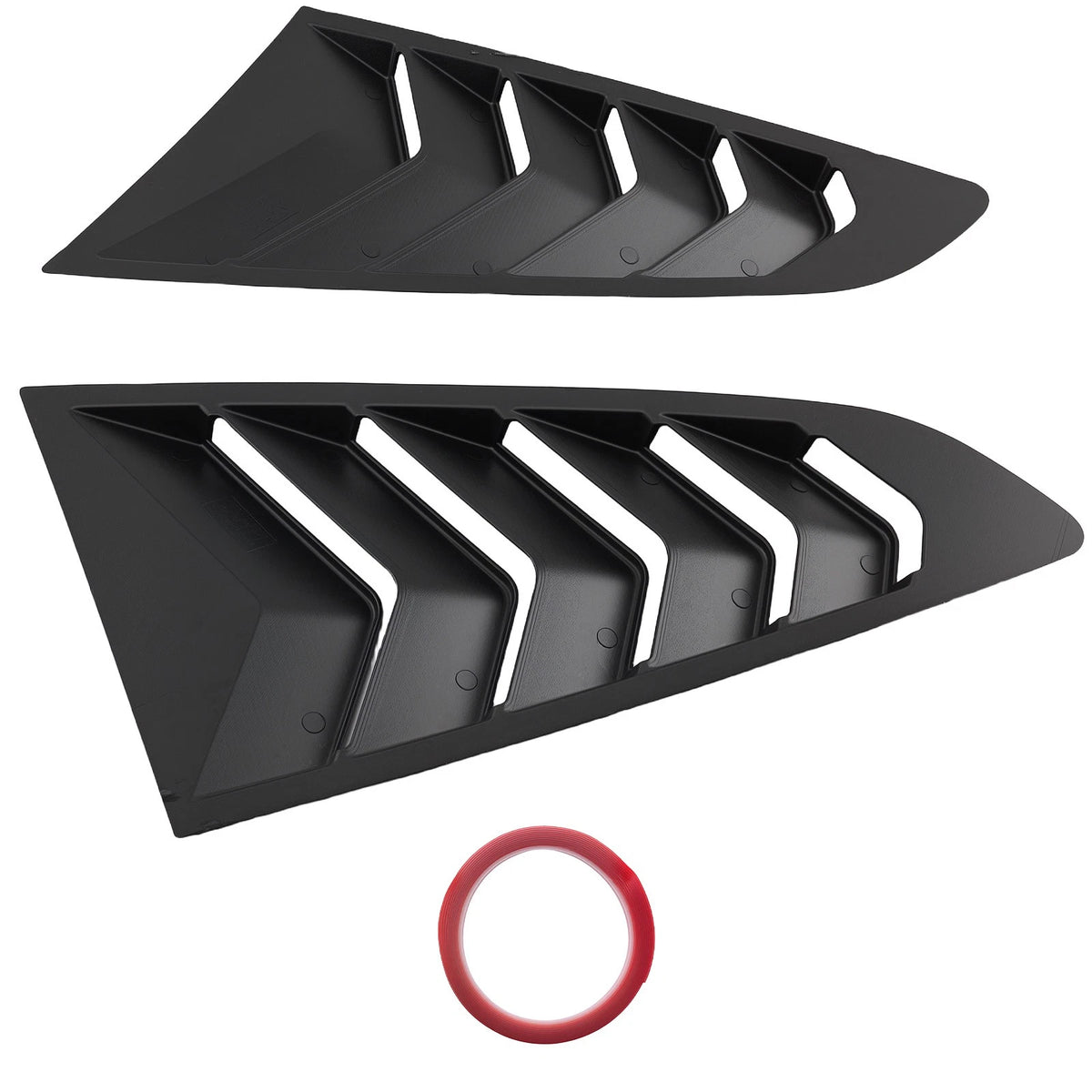 Gloss Painted Side Window Louvers for Ford Mustang Coupe (2015–2022) ABS Black