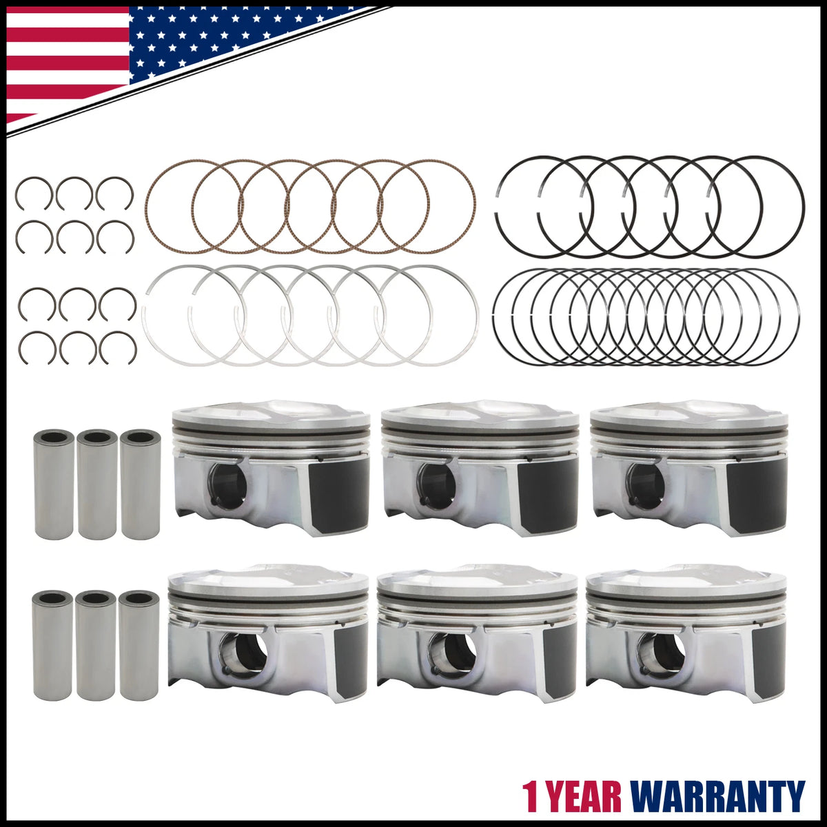 Engine Piston Set for Hyundai Santa Fe (2013–2020) & Kia Sorento (2013–2018) STD 3.3L
