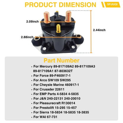12V Starter Solenoid Relay for Mercury Marine 65 Jet 75 90 115 (1989–1999)