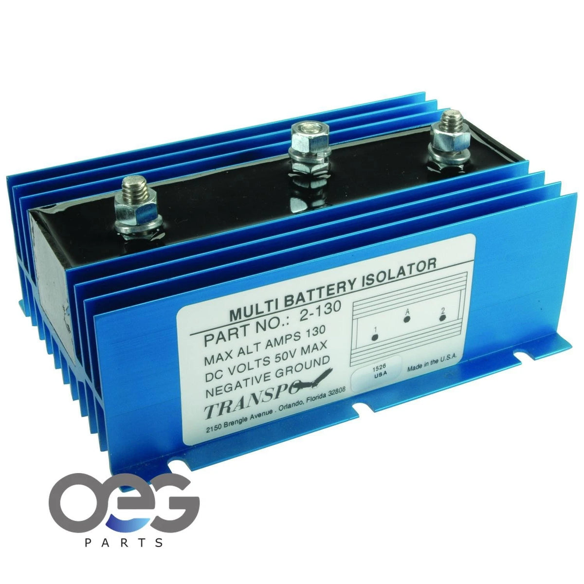 Battery Isolator for (Replaces BSL0004, 2-130, 130 Amp Max)