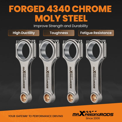 Set of 4 Forged Connecting Rods for Ford X Flow Lotus Twin Cam (1600 TC)