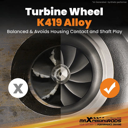 Ball Bearing Turbo for 2.0-3.5L (Up to 900HP, Billet Comp Wheel, 0.72 A/R, V-band)