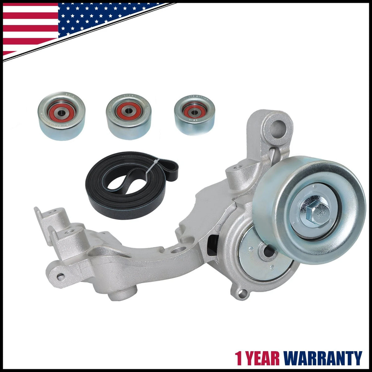 Drive Belt Tensioner & Idler Pulley Kit for Toyota Tacoma 4Runner Tundra (2003–2015)