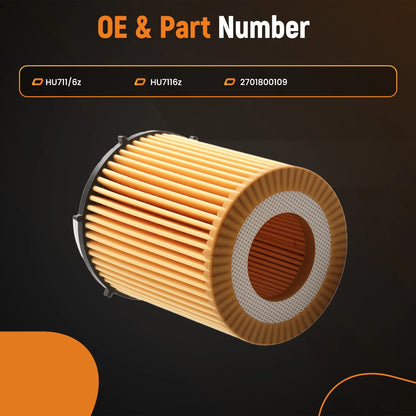 12x Oil Filter for Mercedes Class A C E CLA GLA GLB GLC GLE (2015–2022) HU711/6z