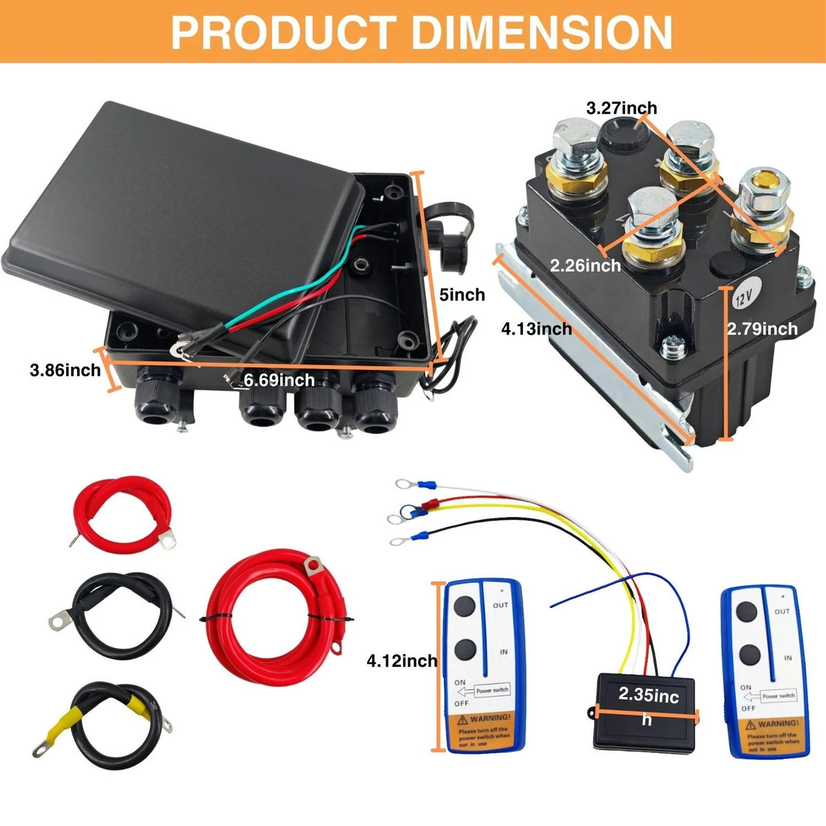 Winch Solenoid Relay Kit for ATV UTV (20000lb) with Wireless Remote
