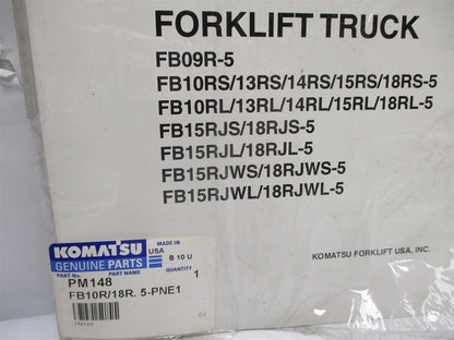 Parts Manual for Komatsu Forklift FB09R FB10RS FB15RJS FB18RL FB15RS FB13+ (PM148)