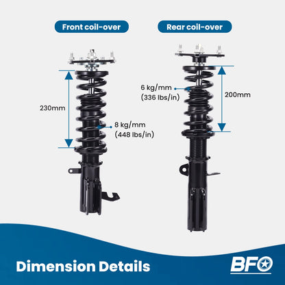 BFO Full Coilovers Suspension Kit for Toyota Corolla (1988–1999) E100 E110 AE92 AE111