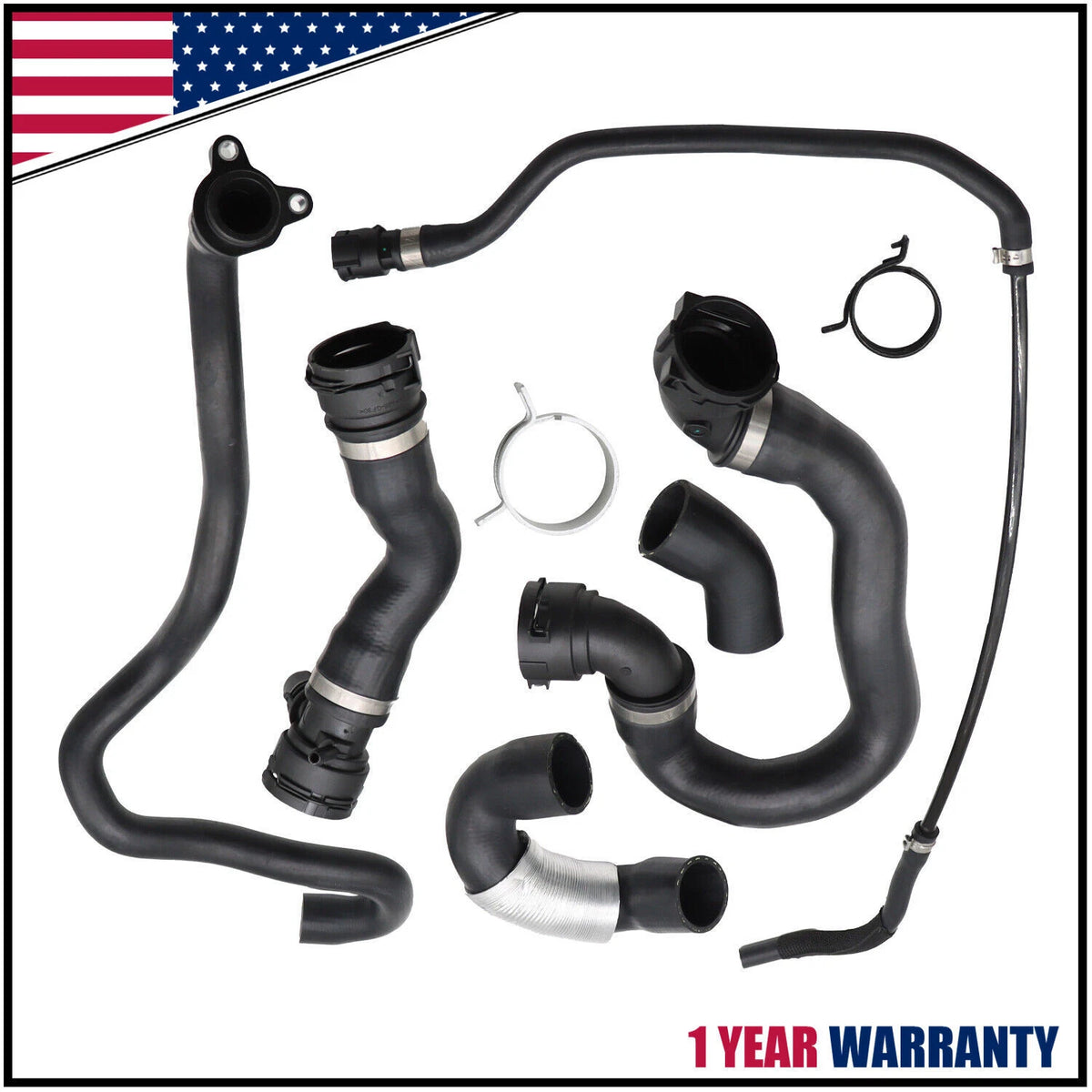 6X Radiator Coolant Water Hose Pipe Kit for BMW 135i 335i 335xi (2007–2010)