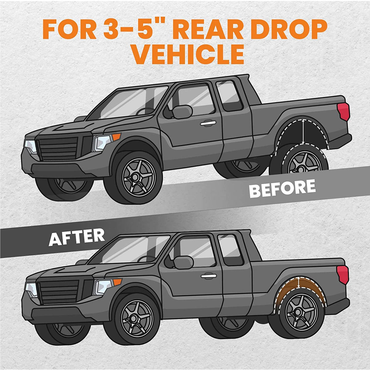 3"-5.5" Rear Shock Extender Brackets for Chevy Silverado Sierra C1500 (1988–1998)