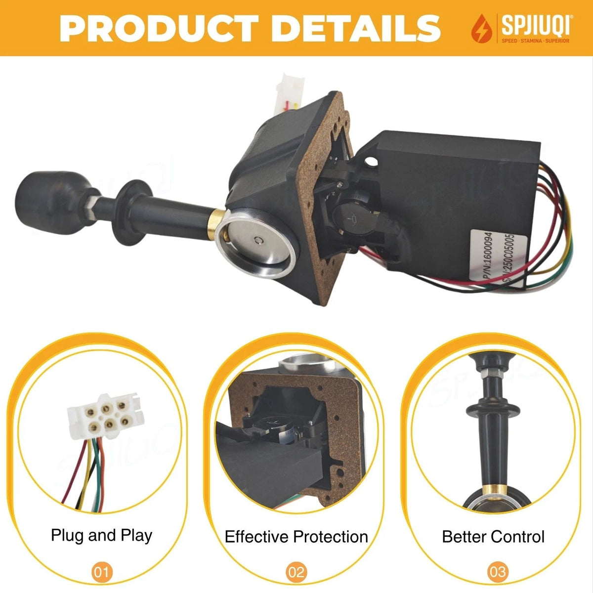 6-Pin Joystick Controller 1600094 for JLG 40H 40+6 40HT 45HA 50H 50HT (–)
