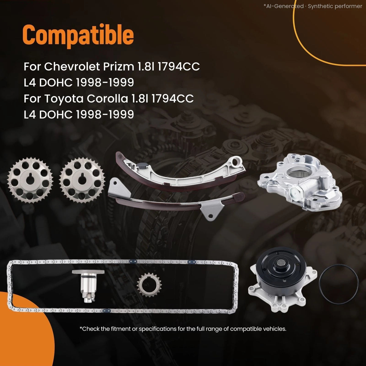 Engine Timing Chain Kit for Toyota Corolla 1.8L (1998–1999) 76135 170-1980