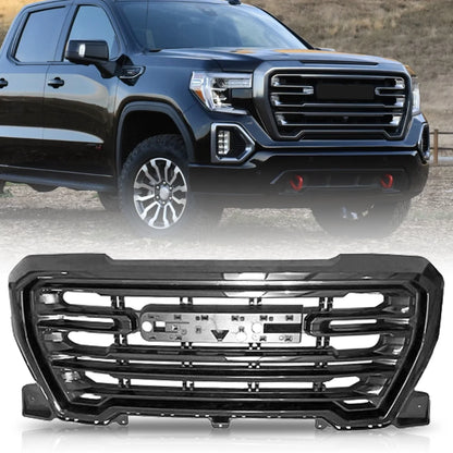 Front Upper Grille Gloss Black for GMC Sierra 1500 (2019–2021)