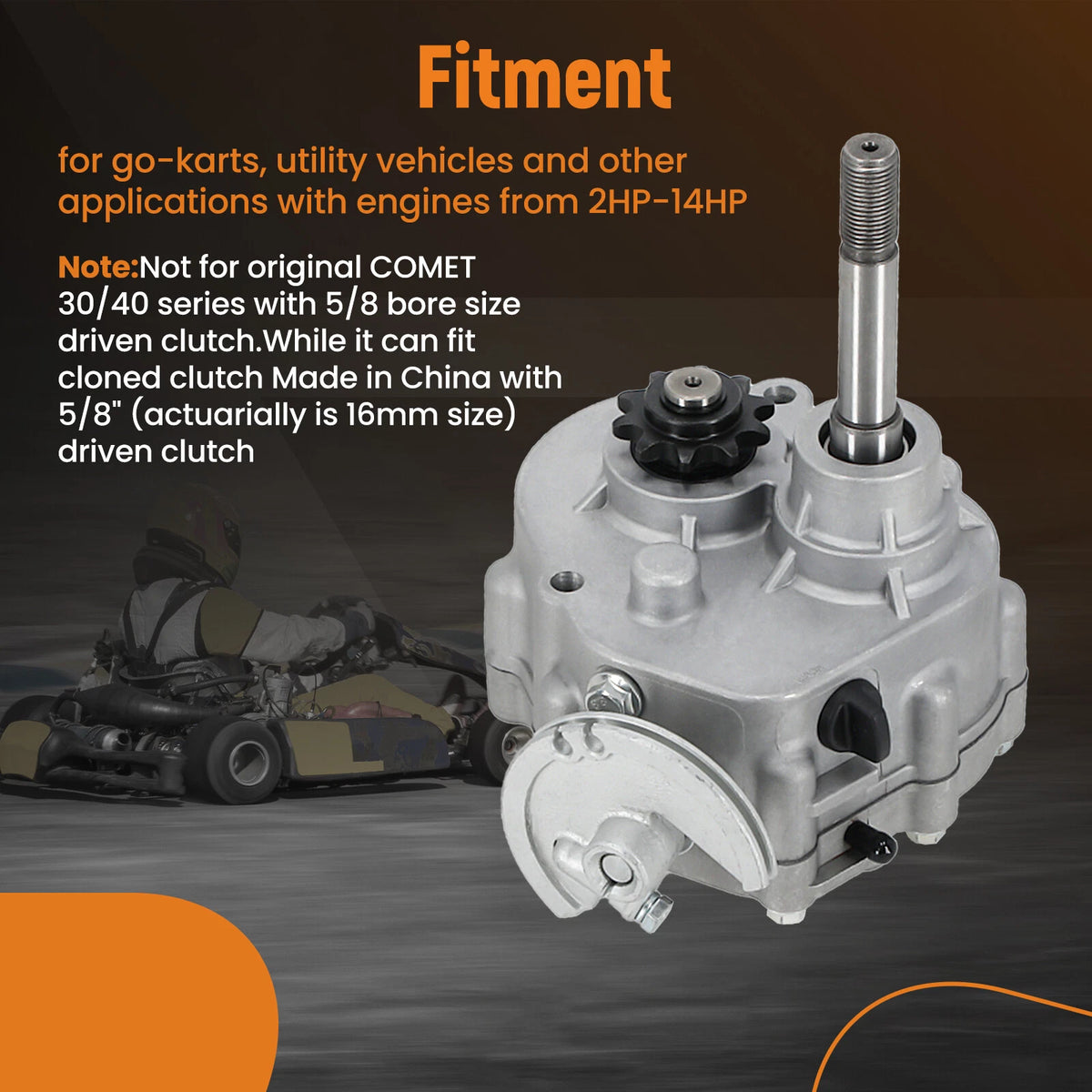 Forward Reverse Gear Box Set for Go Kart 2HP-14HP Engine 5/8 Inch