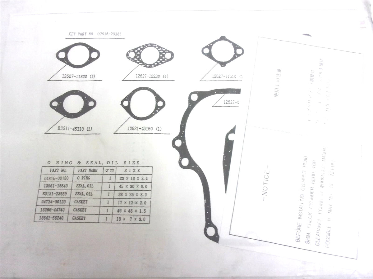 Gasket Kit for Kubota (07916-29385, 12627-01340, 12627-03310)