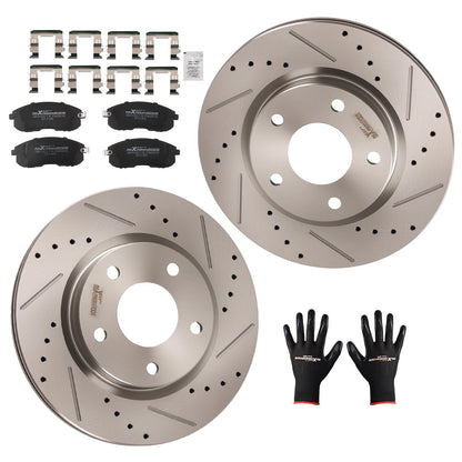 Front Brake Rotors and Pads Kit for Nissan Sentra (2013–2017) D815