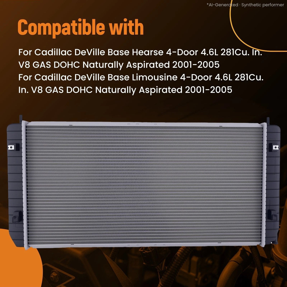 Aluminum Radiator for Cadillac DeVille/Oldsmobile Aurora (2001–2005) 2491C