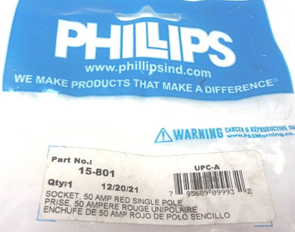 Phillips Breakaway Plug for Automotive (15-801) 50 Amp 10 GA to 6 GA Red
