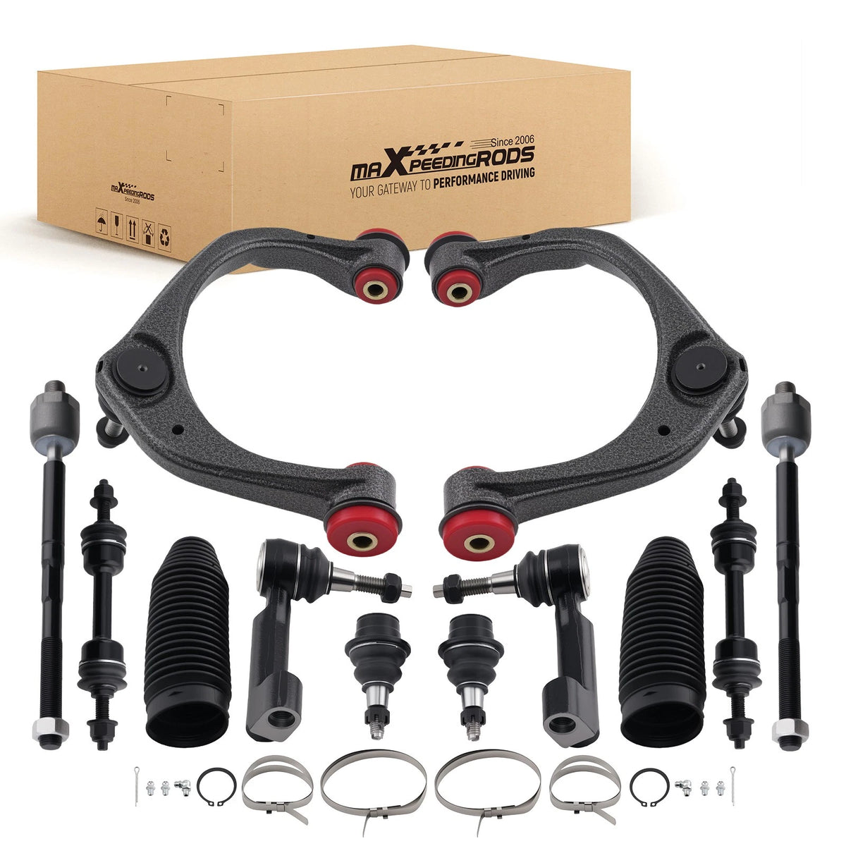 Set of 12 Upper Front Control Arms & Sway Bar Links for Ford F150 (2015–2017)