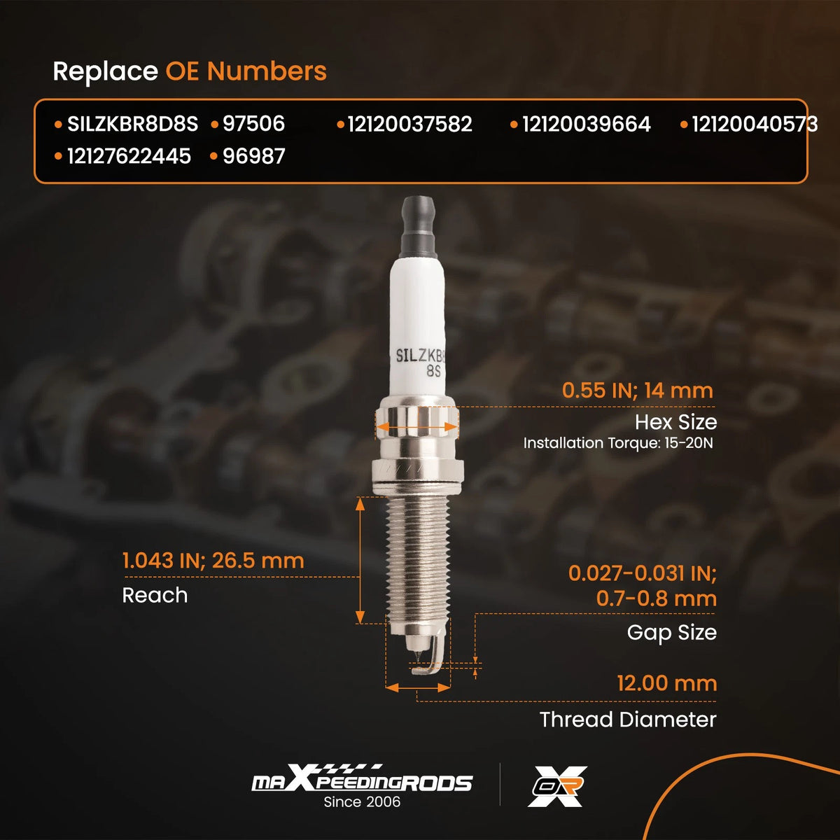 Set of 8 Iridium Platinum Spark Plugs for BMW 550i 650i 750i M5 M6 X5 X6 (2006–2019)