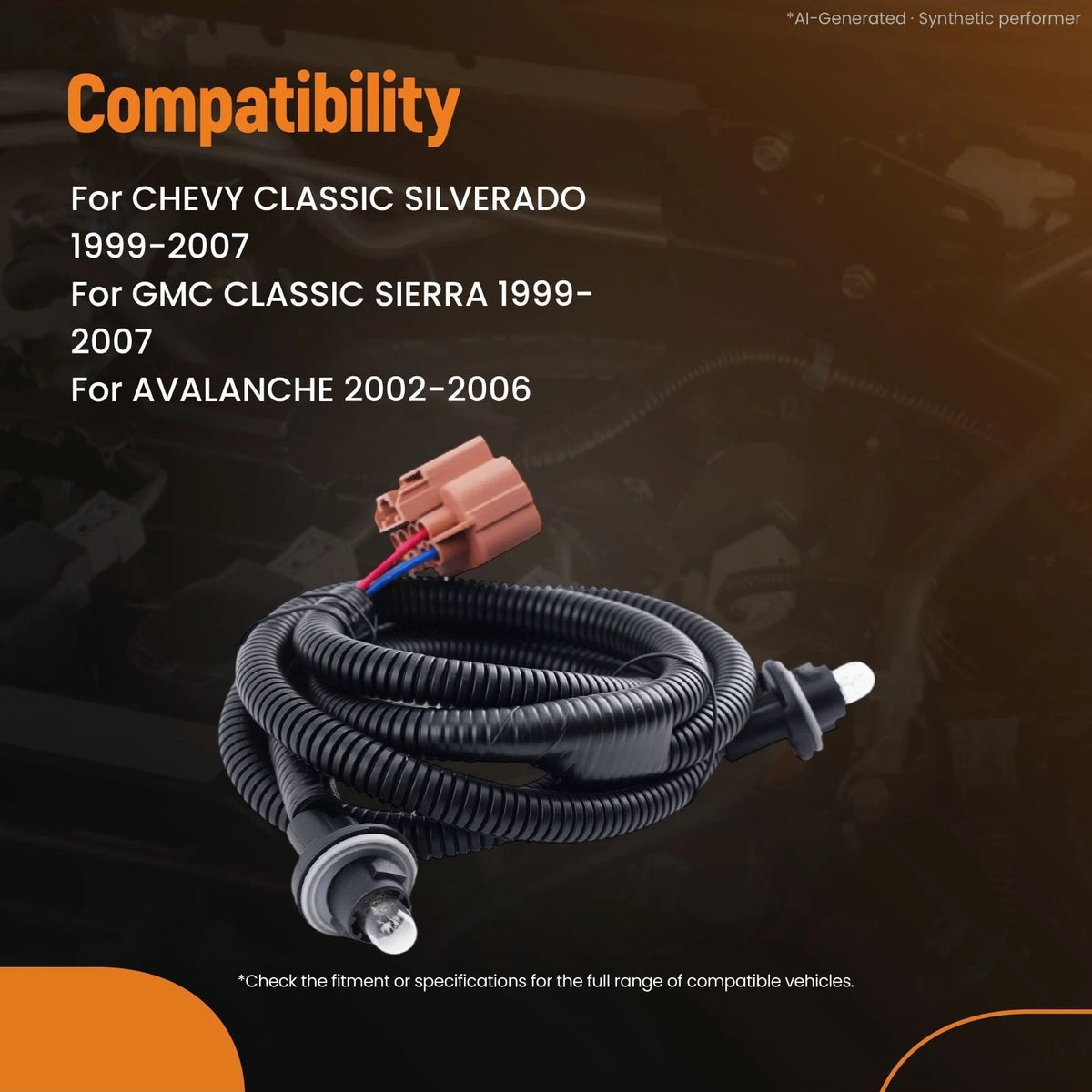 Rear Bumper License Plate Light Wiring Harness for GMC Sierra 1500 (1999–2006)