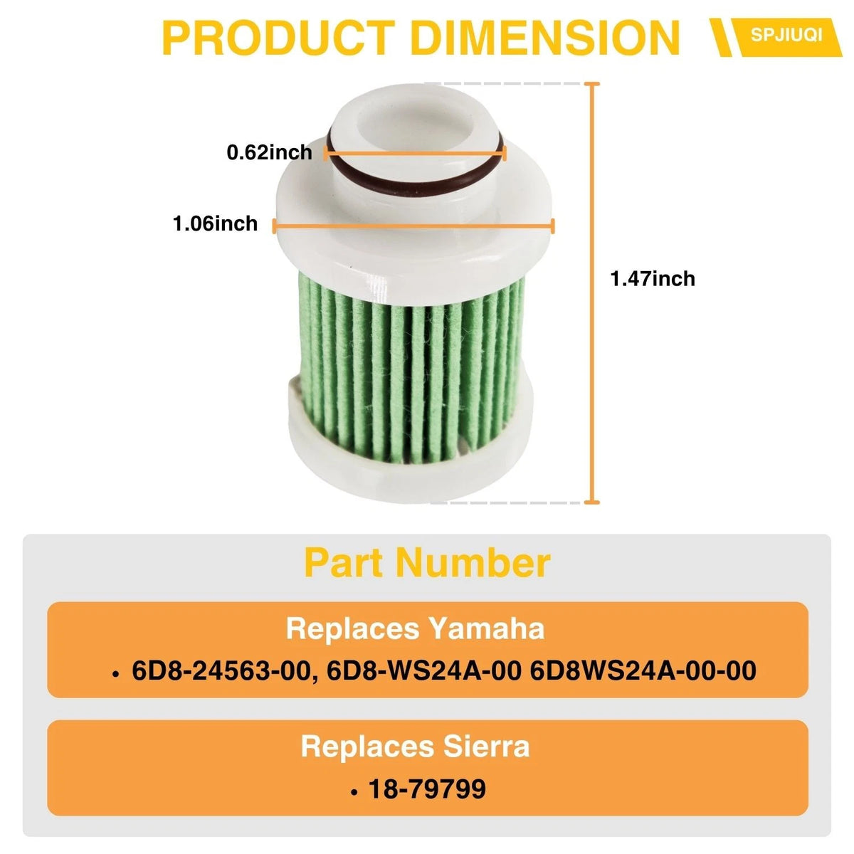 6D8-24563-00 Fuel Filter for Yamaha 4Stroke Outboard 60-135HP (1996-2023)
