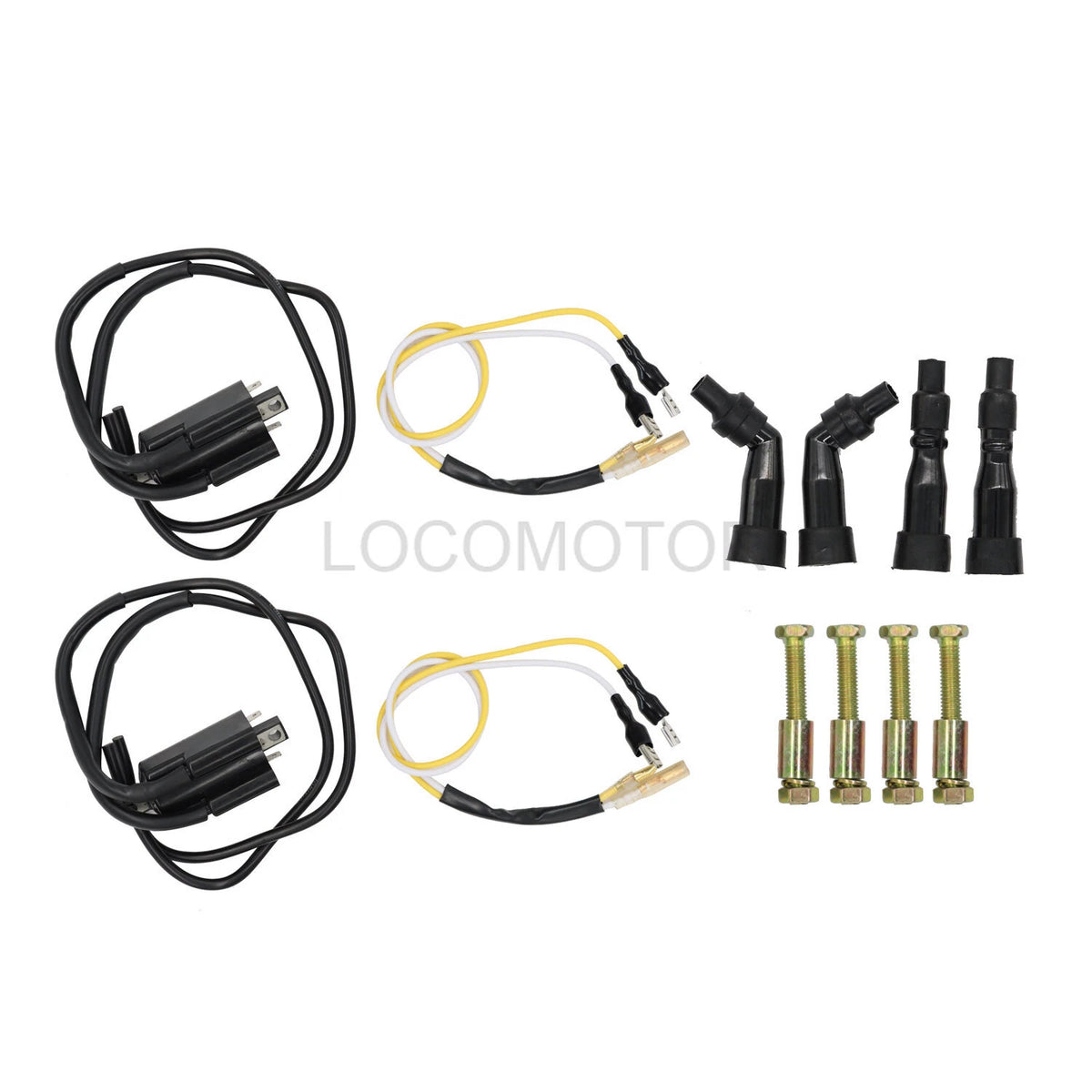 2X Ignition Coils & Spark Plug Caps for Suzuki GS550 GS650 GS750 GS850 GS1100