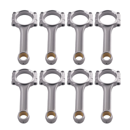 8x I-Beam 5140 Connecting Rods for SBC Chevy 350 (5.700'', Bushed Floating Pin)