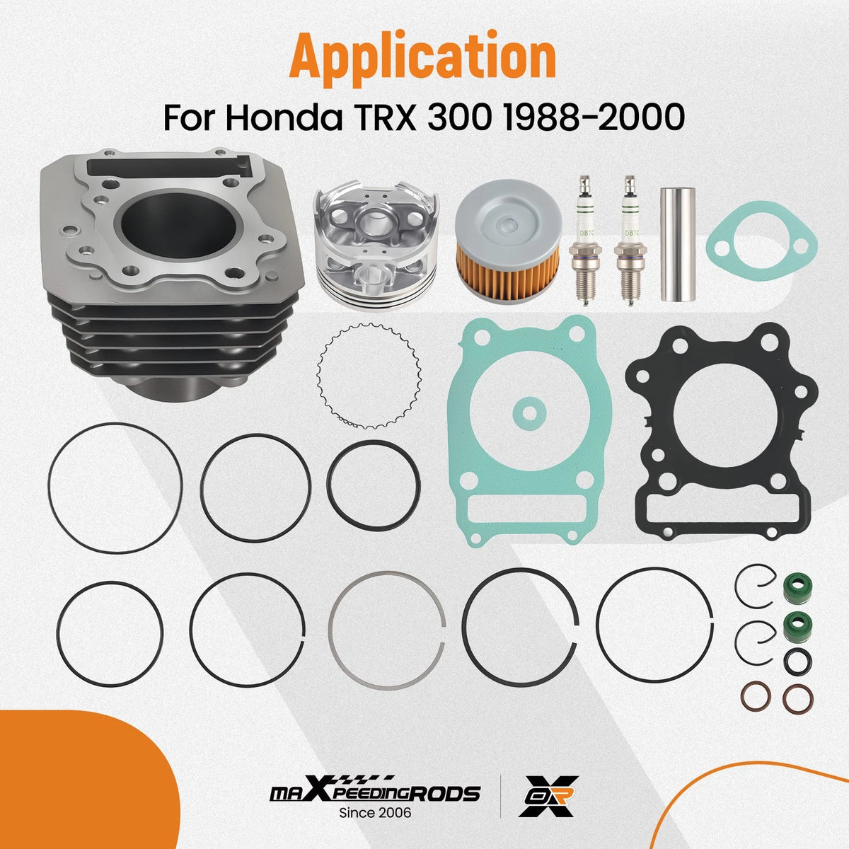 Top End Rebuild Kit 74mm for Honda Fourtrax 300 TRX300 TRX300FW (1988–2000)