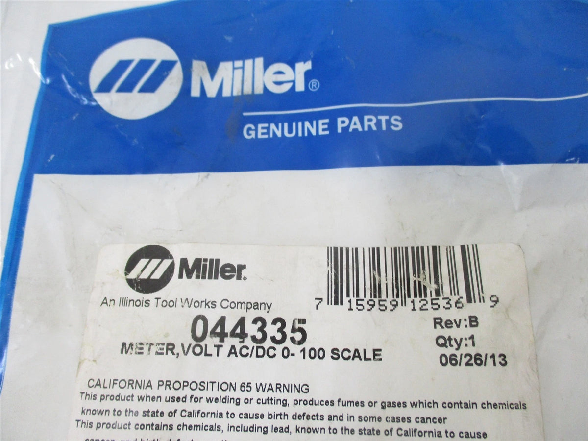 044335 Panel Gauge AC/DC Volt Meter for Miller Welder (0-100VDC)
