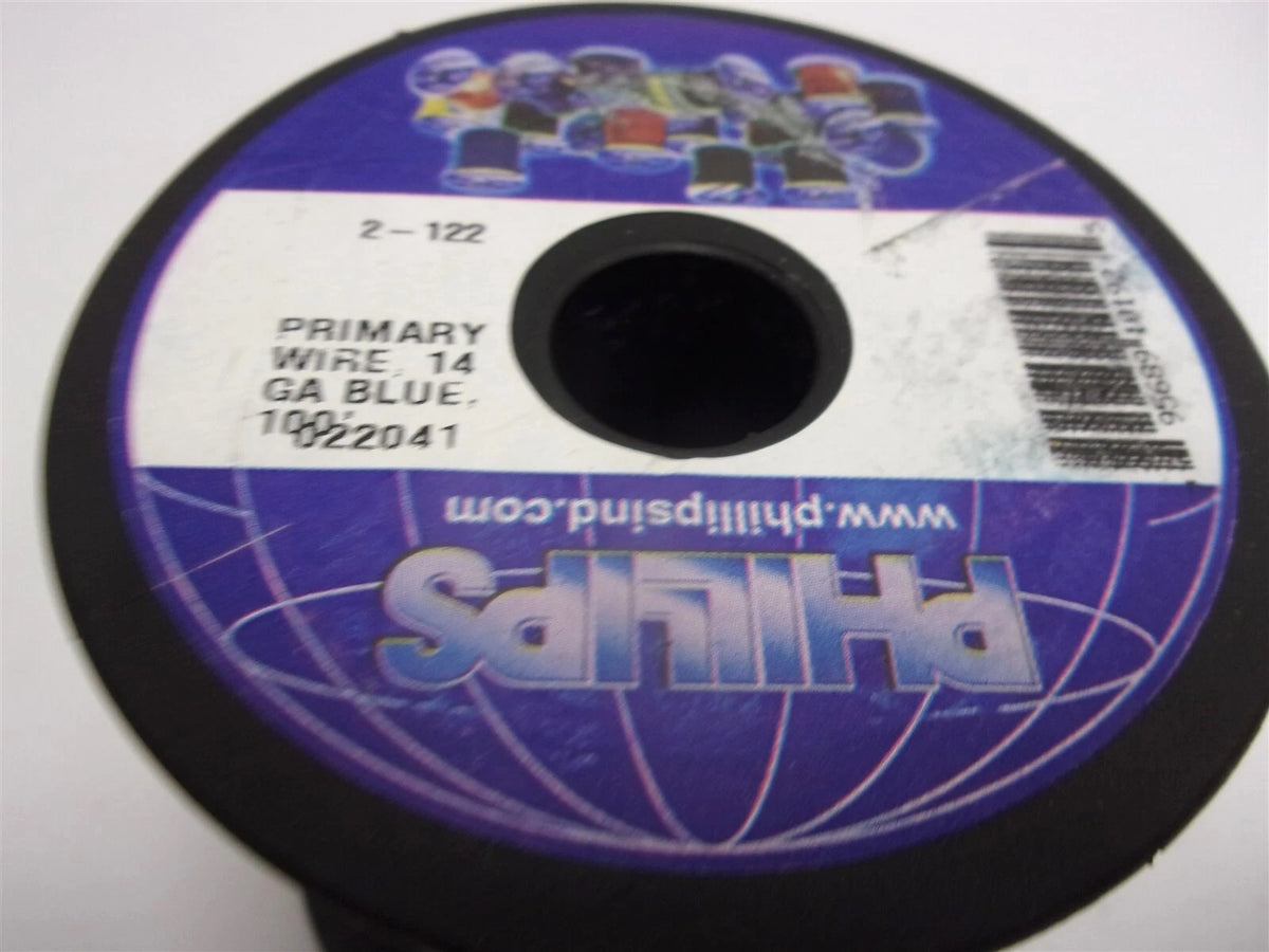 2X 14 Gauge Blue Primary Wire for (100' Spool, SAE Type GPT)