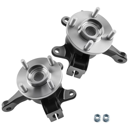2X Front Left Right Knuckle + Wheel Hub Bearing for Nissan Versa & Versa Note (2014–2019)