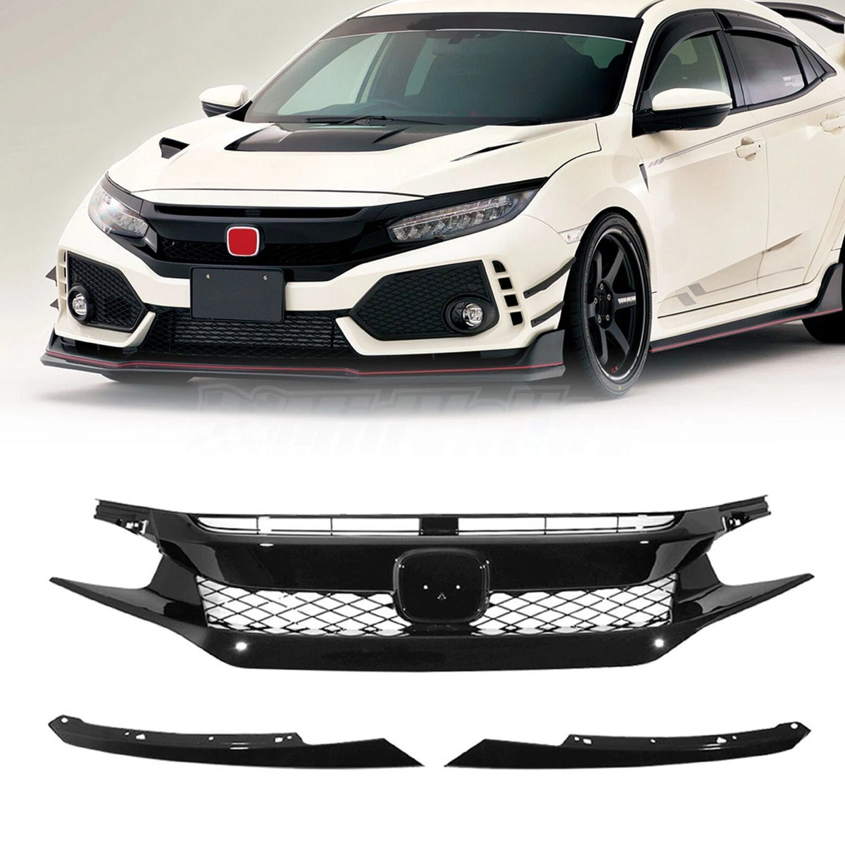 Type R Style Front Grille for Honda Civic (2016–2018)