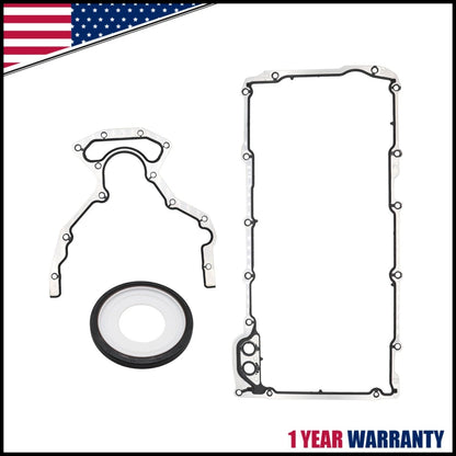 Engine Rear Main Seal & Oil Pan Gasket Kit for Chevy GMC 4.8 5.3 6.0 6.2L V8 (2000–2023)