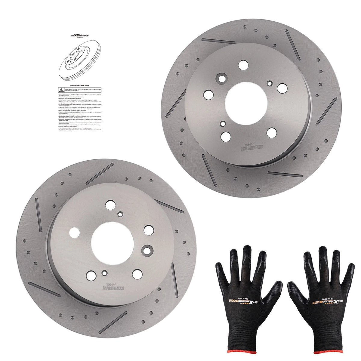 Rear Brake Rotors Pair for Lexus ES350 (2007–2012) Toyota Avalon Camry (2007–2011)