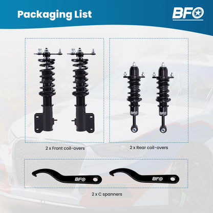 BFO Coilovers Suspension Lowering Kit for Mitsubishi Lancer FWD (2002–2006)
