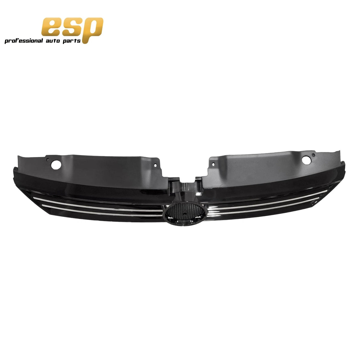 Front Upper Grille for VW Jetta (2011–2014) - Black with Chrome Face Bar