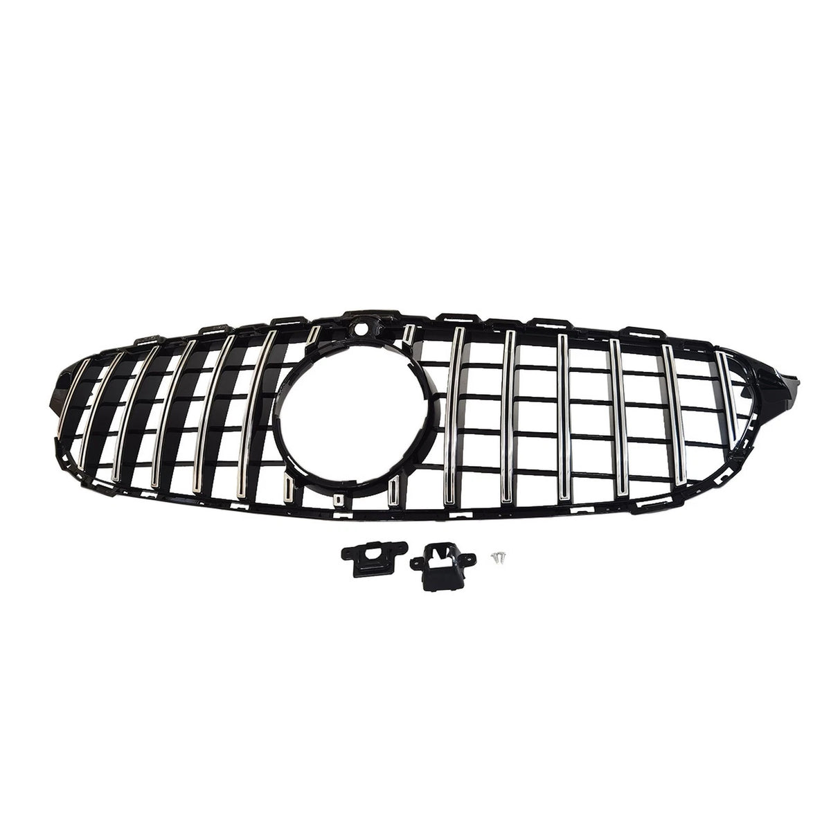 GTR Style Chrome Grille for Mercedes C-Class W205 (2015–2018) w/ Camera Hole