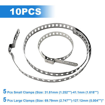 Set of 10 Adjustable Axle CV Joint Boot Crimp Clamps for Universal Use
