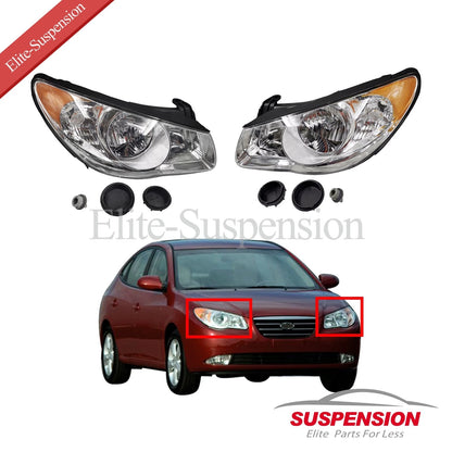 Pair of Headlights for Hyundai Elantra (2007–2009) 1592045 1592046