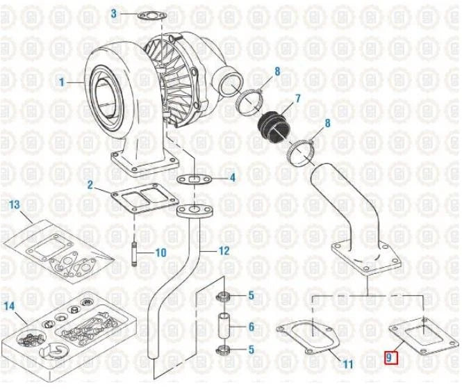 Turbo Tube Gasket for International Engine DT-466 (Early To 1993) PAI 431218