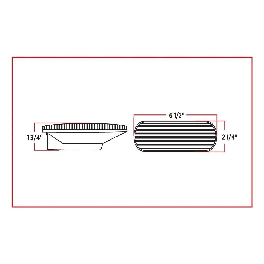 White Back-Up Mirror LED Oval Light (13 Diodes) for