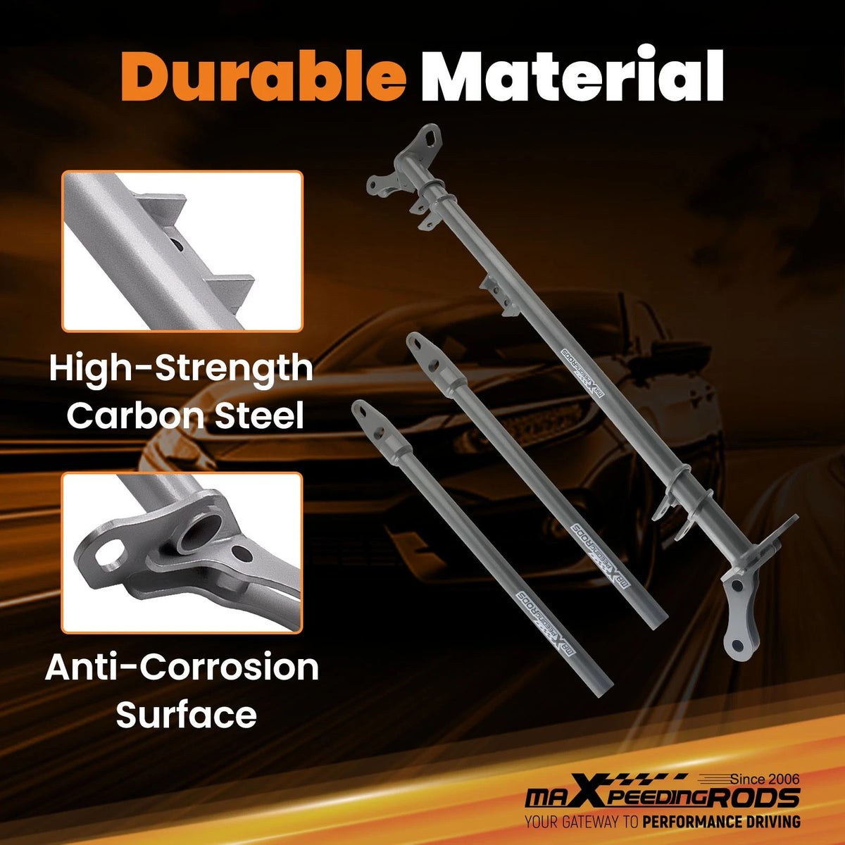Steel Front Traction Control Arms Lower Tie Bar Brace for Honda Civic CRX (1988–1991)
