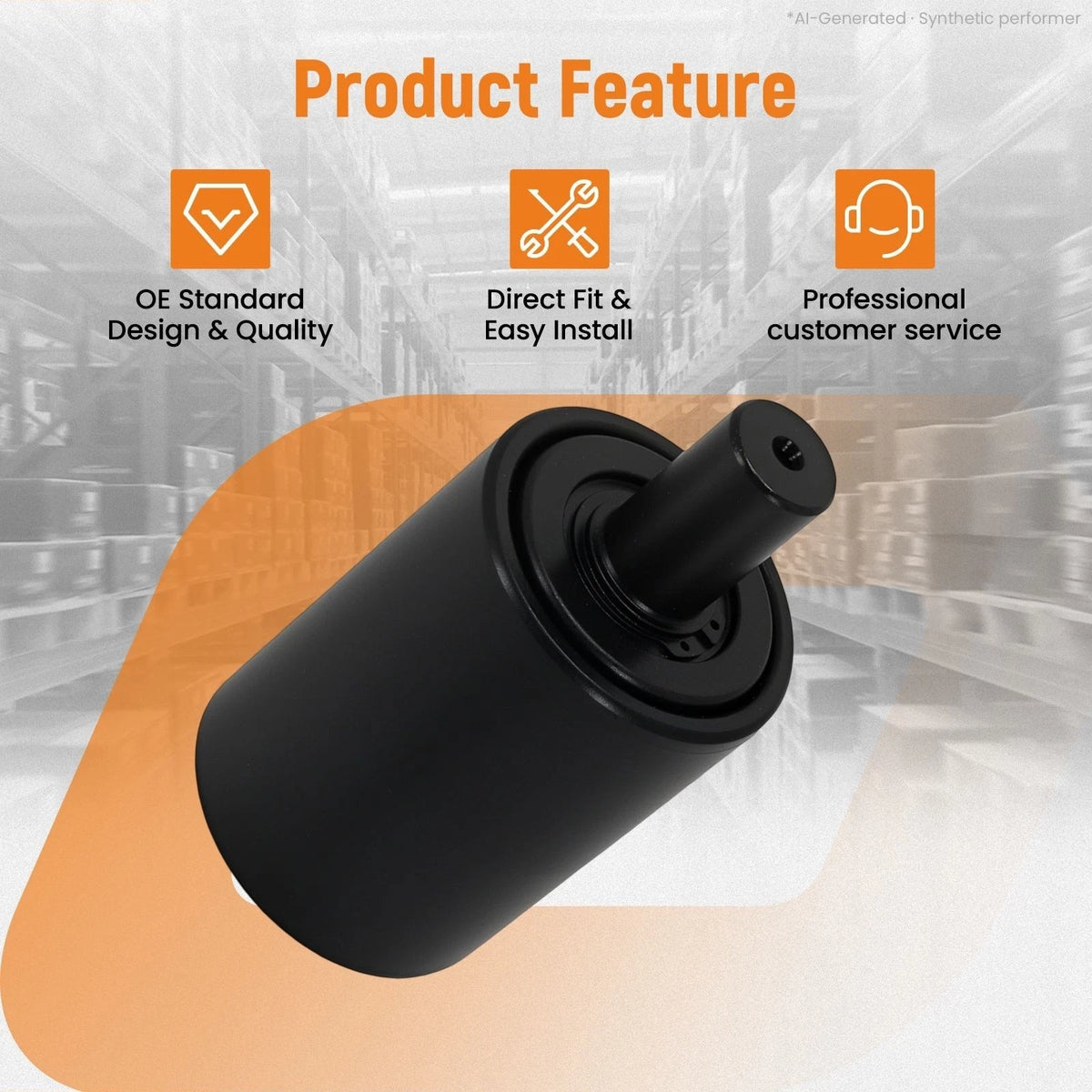 Black Top Roller for Takeuchi TB138FR TB228 TB230 TB235 (Part# 0371200100)