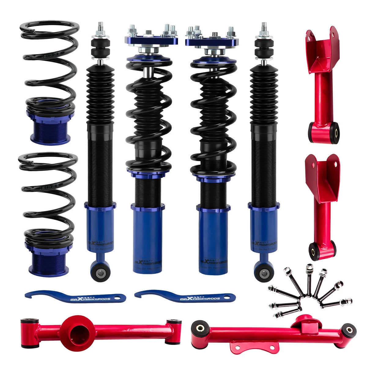 Adjustable Coilover Suspension Kit + Rear Control Arm for Ford Mustang (1994–2004)