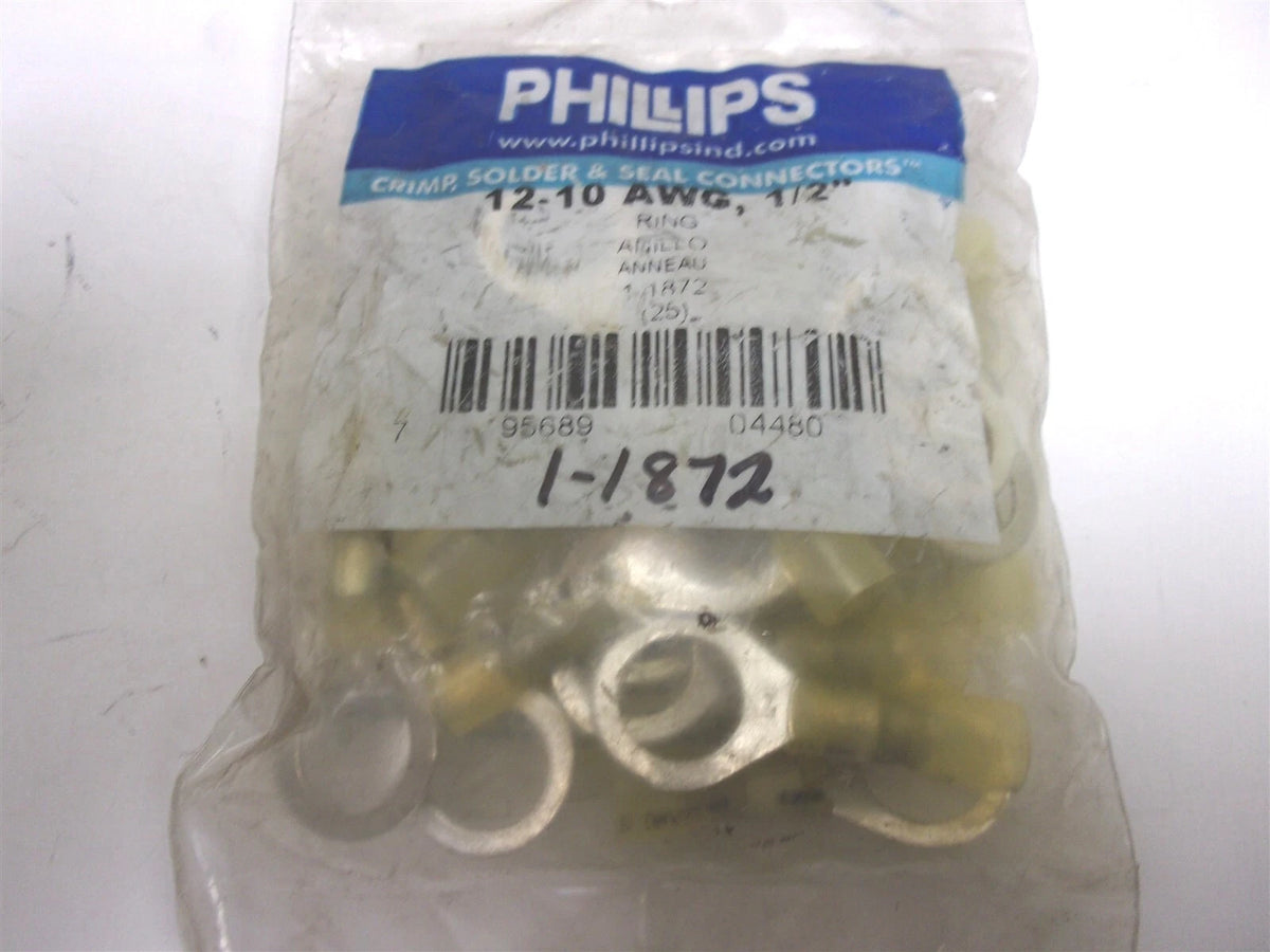 25X Heat Shrink Ring Terminal for Phillips 12-10 Gauge (1/2" Stud)