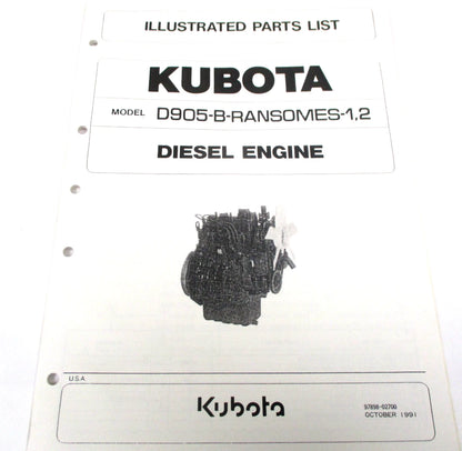 Illustrated Parts List for Kubota D905-B Ransomes Diesel Engine (1,2)